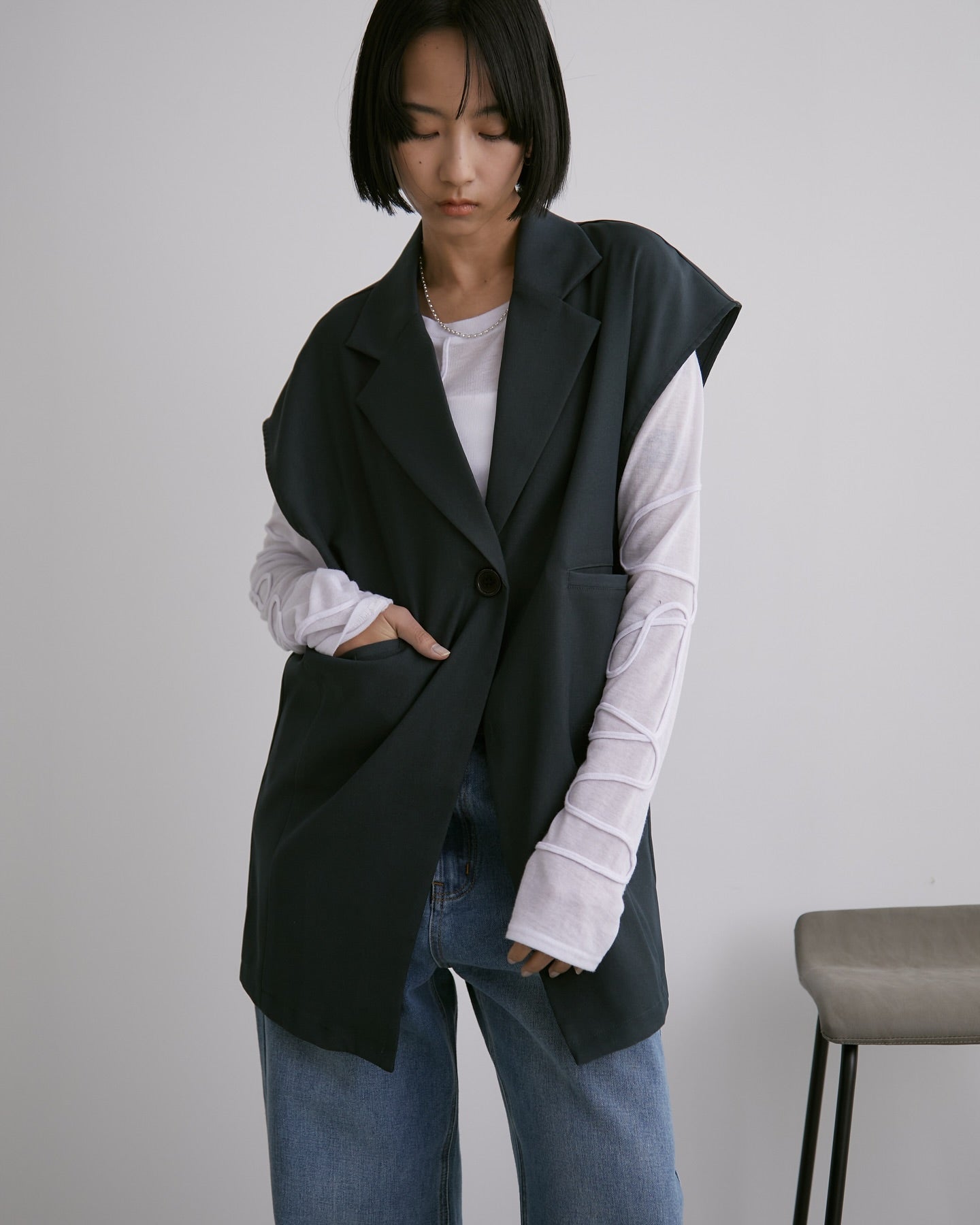 Cord Embroidery 透明上衣